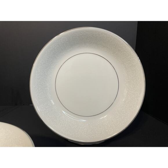 Montgomery Ward Shannon Japan Fine China Soup/Salad Bowls Set of 7 Silver Rim - Picture 4 of 16